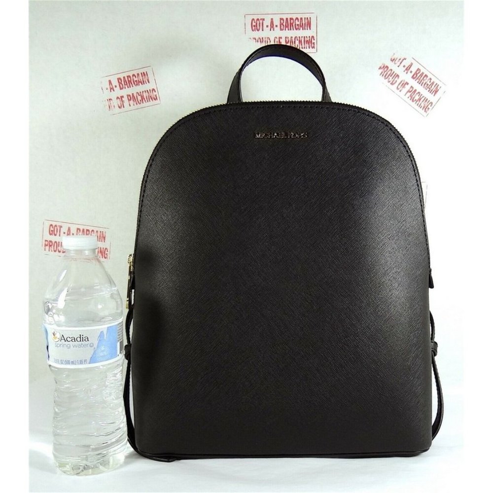 Michael Kors Cindy Black Saffiano Leather Large Backpack, School Bag